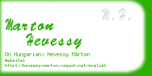 marton hevessy business card