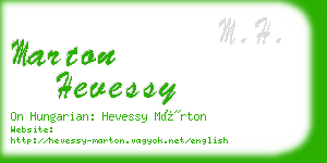 marton hevessy business card